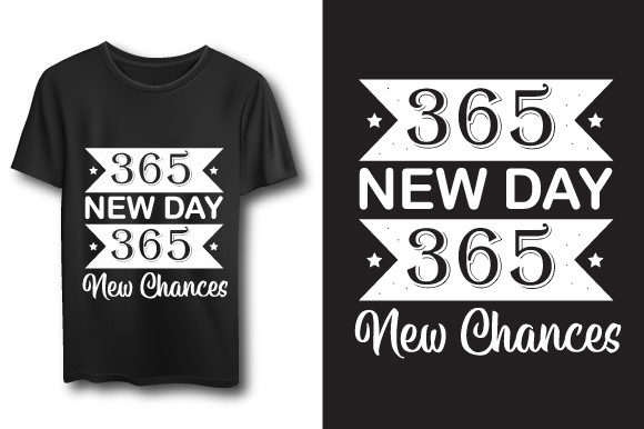 New Year Typography Lettering T-shirt: Graphics & Print Templates