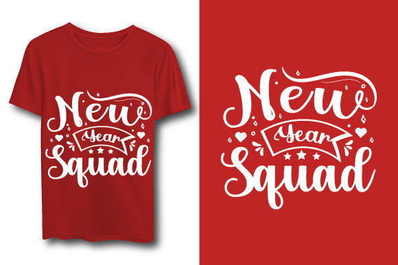 New Year Typography T-shirt Graphics for Print Templates