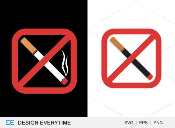 No Smoking Sign, No Smoking Graphics for T‑Shirt Designs